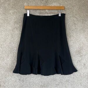 White House Black Market Skirt Womens 4 Black Flare Side Zip Knee Length- 2878*